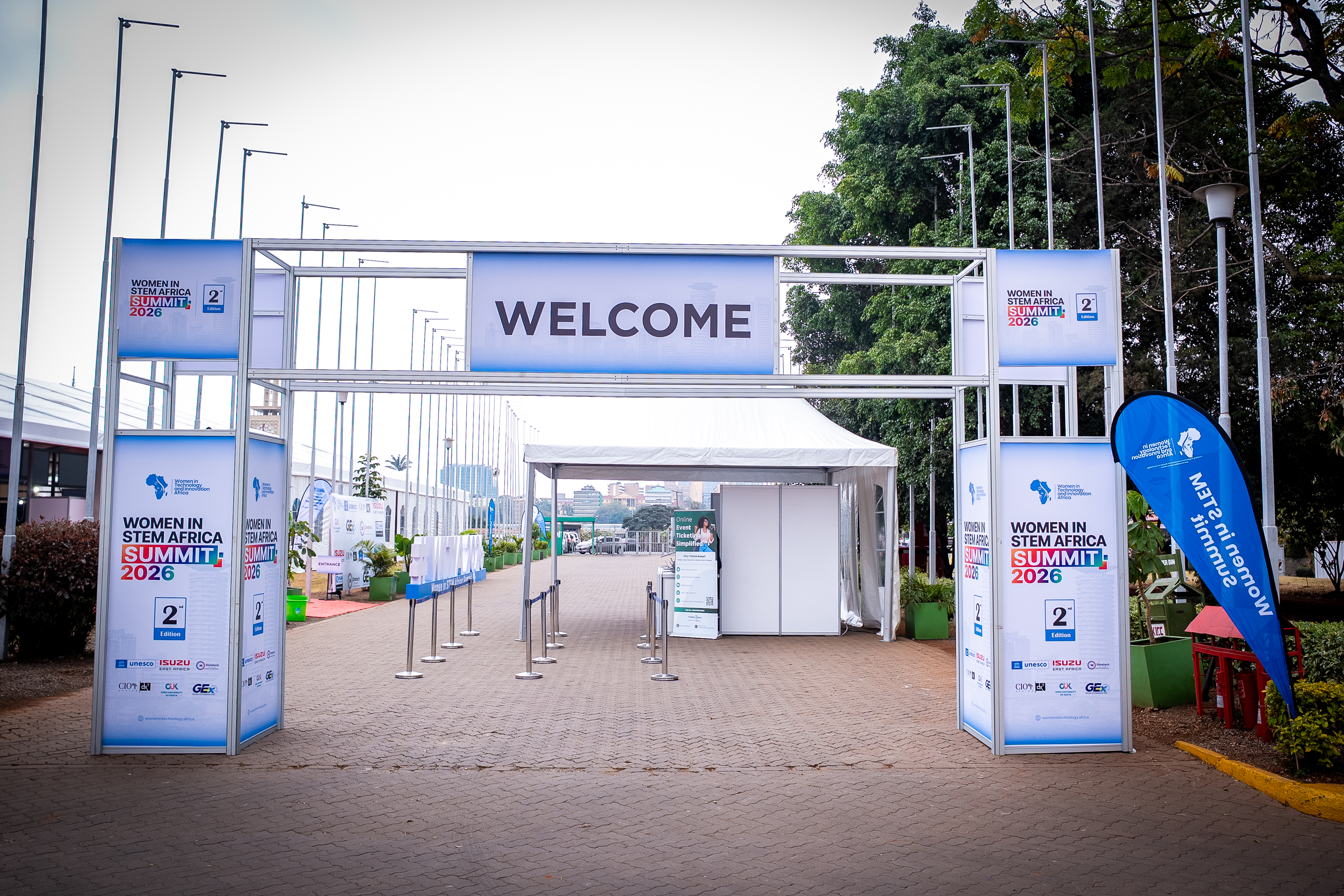 The welcome arch at the entrance to the summit venue